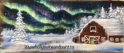 The image for Red Barn Winter Night Wine and Paint Deposit. $30 due at class ($45 total)
